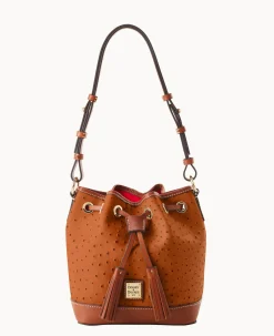Dooney & Bourke Exotic Leather|Mini Bags<Ostrich Small Drawstring Caramel
