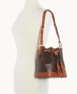 Dooney & Bourke Exotic Leather|Mini Bags<Ostrich Small Drawstring Brown Tmoro