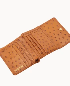 Dooney & Bourke Grab and Go|Wallets<Ostrich Small Flap Credit Card Wallet Caramel