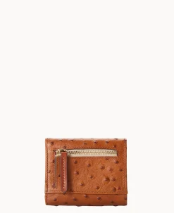 Dooney & Bourke Grab and Go|Wallets<Ostrich Small Flap Credit Card Wallet Caramel