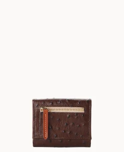 Dooney & Bourke Grab and Go|Wallets<Ostrich Small Flap Credit Card Wallet Brown Tmoro