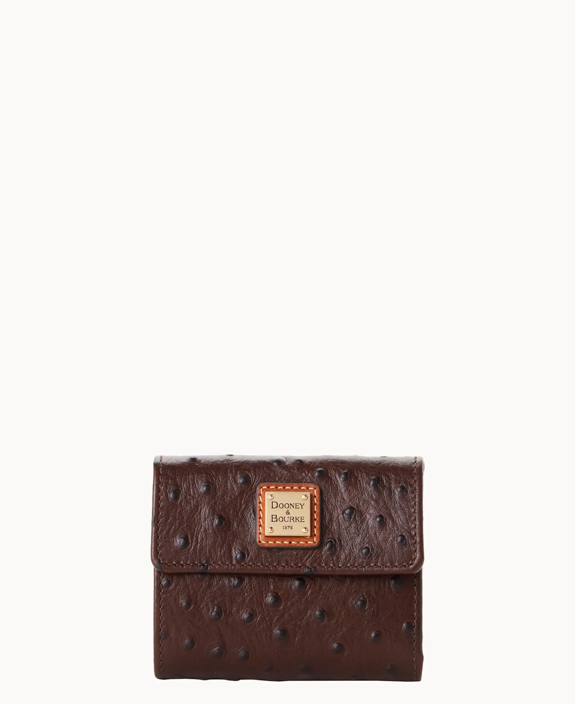 Dooney & Bourke Grab and Go|Wallets<Ostrich Small Flap Credit Card Wallet Brown Tmoro
