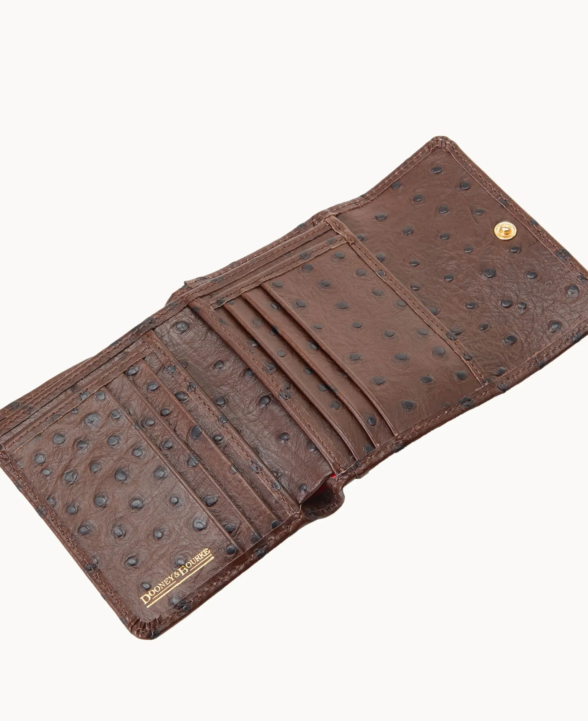 Dooney & Bourke Grab and Go|Wallets<Ostrich Small Flap Credit Card Wallet Brown Tmoro