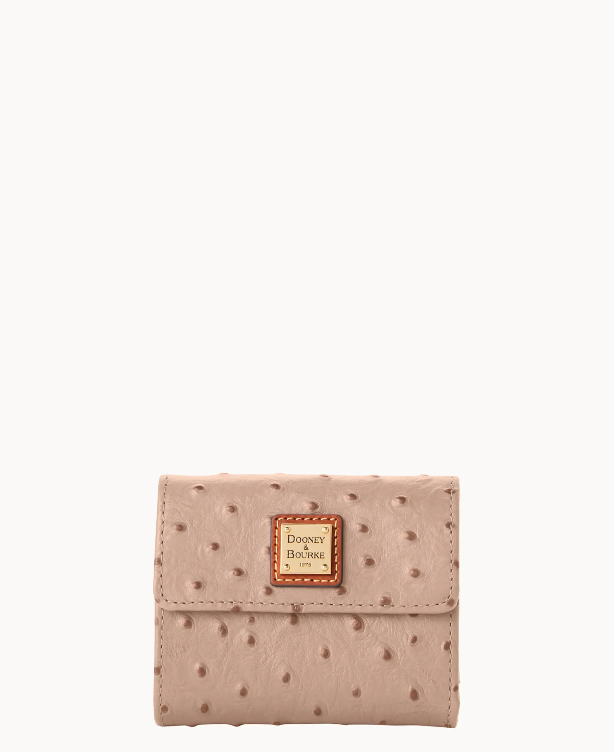 Dooney & Bourke Grab and Go|Wallets<Ostrich Small Flap Credit Card Wallet Light Taupe