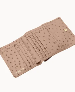 Dooney & Bourke Grab and Go|Wallets<Ostrich Small Flap Credit Card Wallet Light Taupe