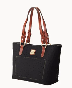 Dooney & Bourke Exotic Leather|Mini Bags<Ostrich Small Gretchen Tote Black