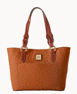 Dooney & Bourke Exotic Leather|Mini Bags<Ostrich Small Gretchen Tote Caramel