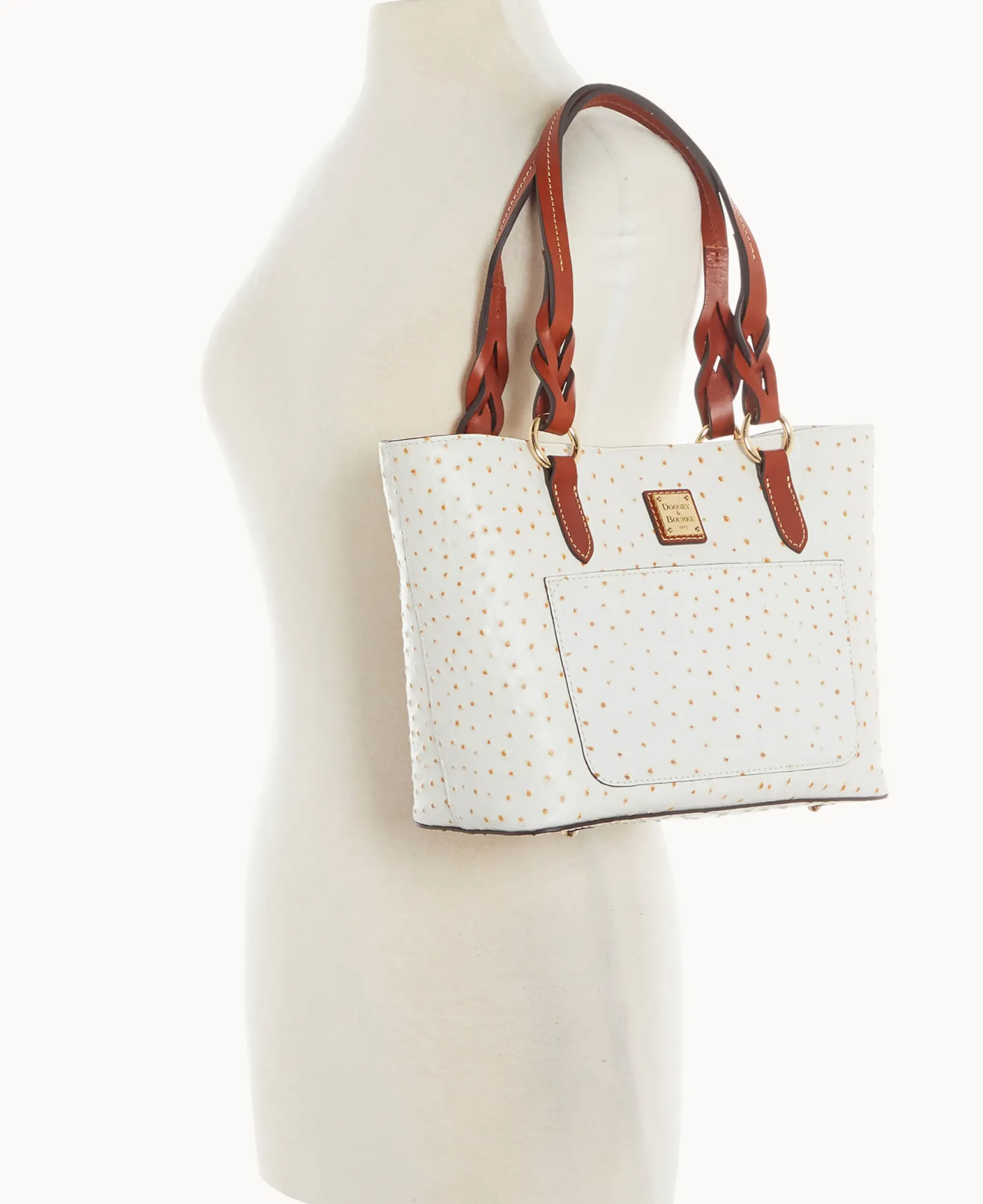 Dooney & Bourke Exotic Leather|Mini Bags<Ostrich Small Gretchen Tote Bone