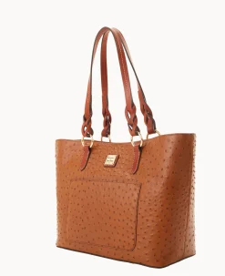 Dooney & Bourke Exotic Leather|Shoulder Bags<Ostrich Tammy Tote Caramel