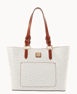 Dooney & Bourke Exotic Leather|Shoulder Bags<Ostrich Tammy Tote Bone