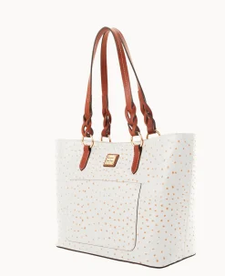 Dooney & Bourke Exotic Leather|Shoulder Bags<Ostrich Tammy Tote Bone