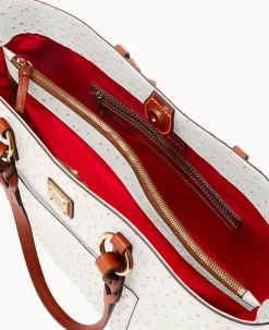 Dooney & Bourke Exotic Leather|Shoulder Bags<Ostrich Tammy Tote Bone