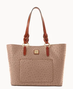 Dooney & Bourke Exotic Leather|Shoulder Bags<Ostrich Tammy Tote Light Taupe