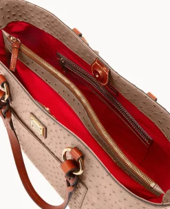 Dooney & Bourke Exotic Leather|Shoulder Bags<Ostrich Tammy Tote Light Taupe
