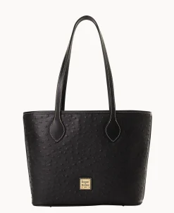 Dooney & Bourke Exotic Leather|Shoulder Bags<Ostrich Tote Black