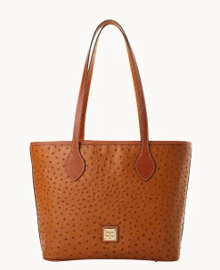 Dooney & Bourke Exotic Leather|Shoulder Bags<Ostrich Tote Caramel