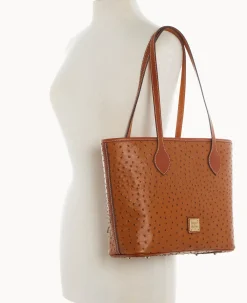 Dooney & Bourke Exotic Leather|Shoulder Bags<Ostrich Tote Caramel