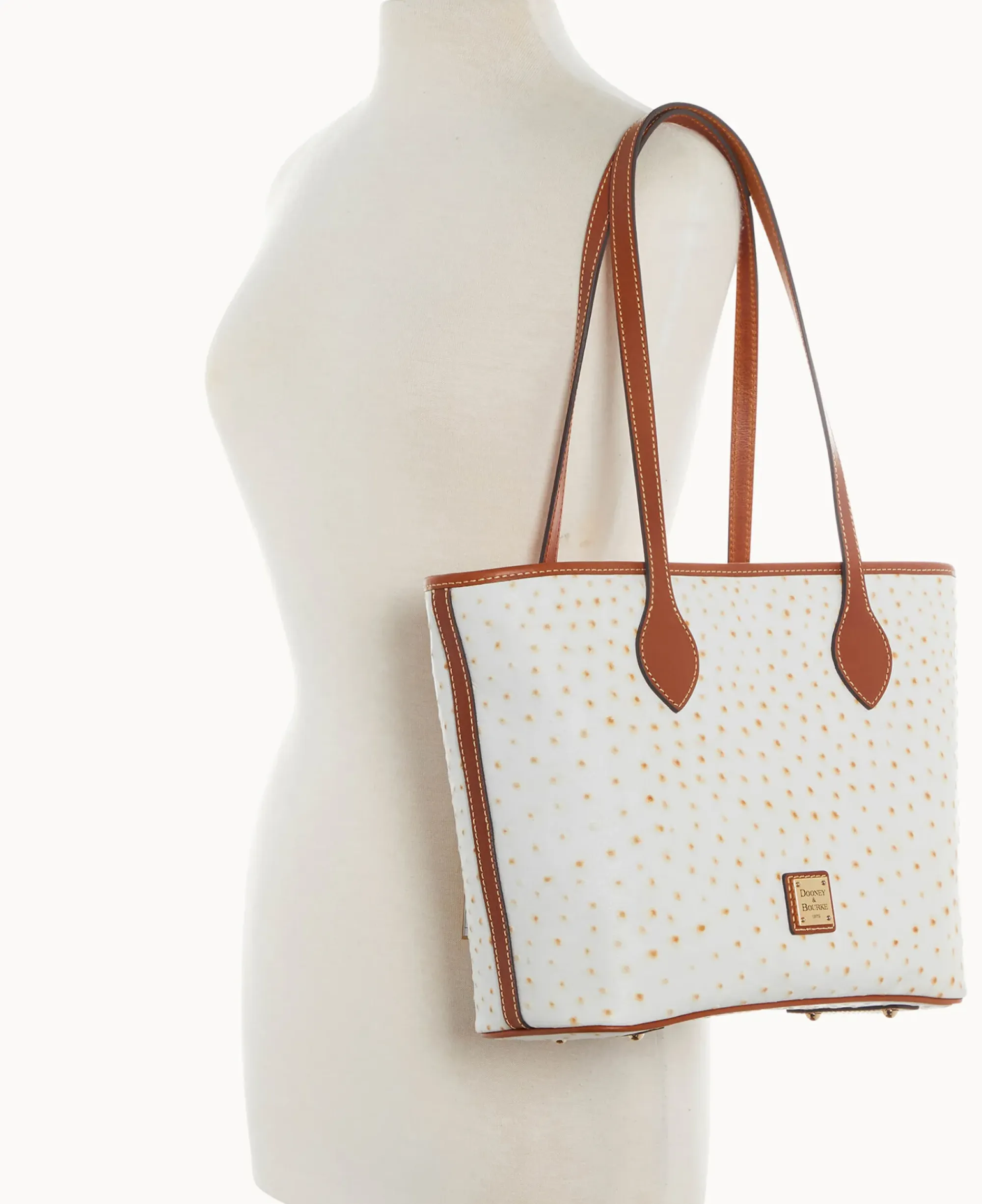 Dooney & Bourke Exotic Leather|Shoulder Bags<Ostrich Tote Bone
