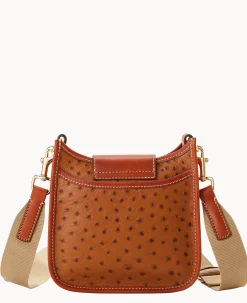 Dooney & Bourke Exotic Leather|Travel<Ostrich Turnlock Messenger 20 Caramel