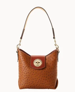 Dooney & Bourke The Ostrich Turnlock Collection|Picnic in the Park<Ostrich Turnlock Sac 22 Caramel
