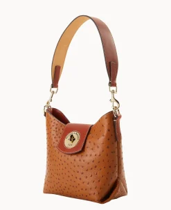 Dooney & Bourke The Ostrich Turnlock Collection|Picnic in the Park<Ostrich Turnlock Sac 22 Caramel