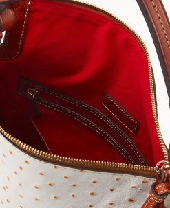 Dooney & Bourke Exotic Leather|Shoulder Bags<Ostrich Twist Strap Hobo Bone