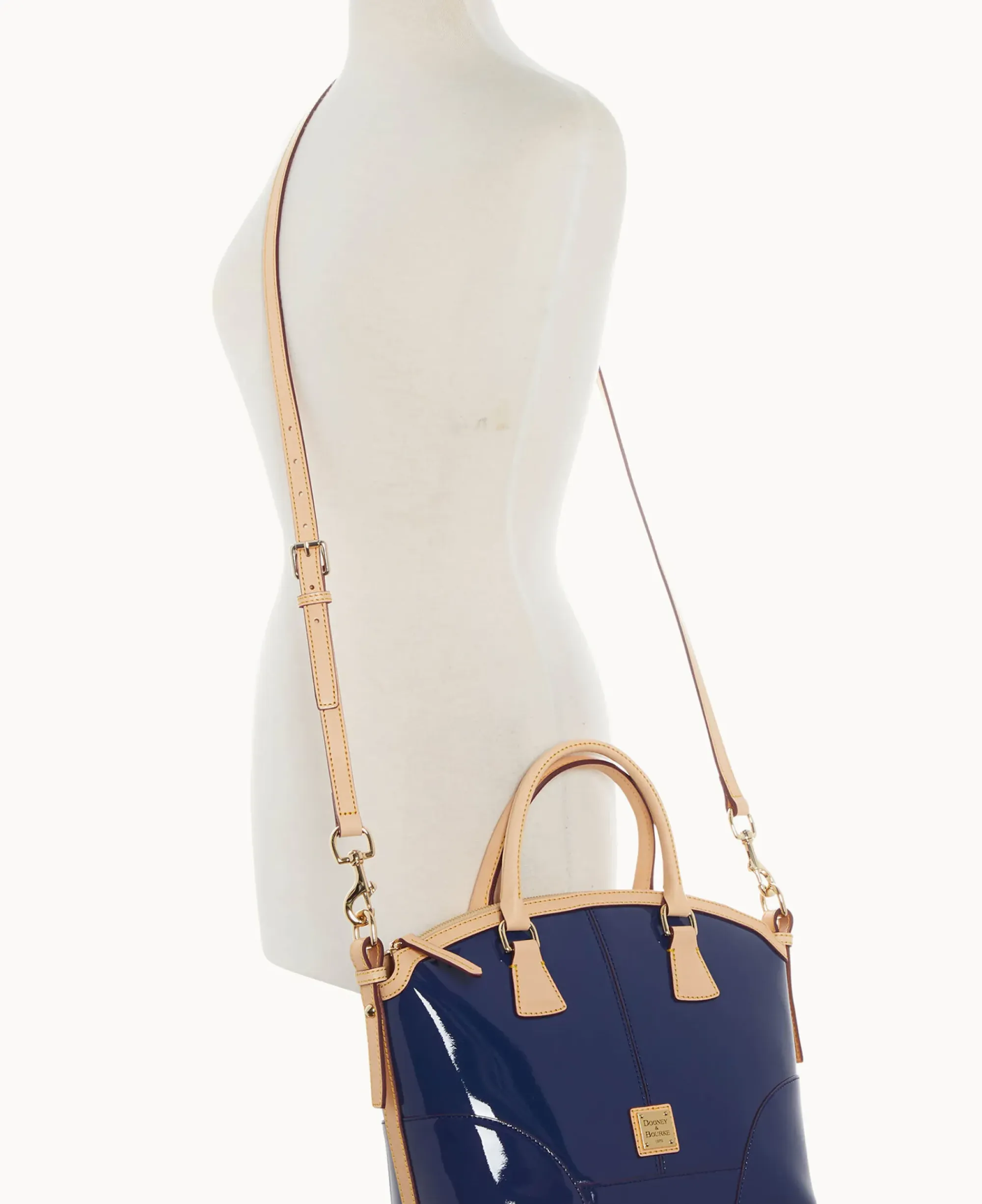 Dooney & Bourke Smooth Leather|Shoulder Bags<Patent Domed Satchel Indigo