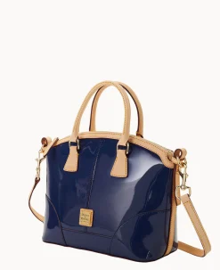 Dooney & Bourke Smooth Leather|Shoulder Bags<Patent Domed Satchel Indigo