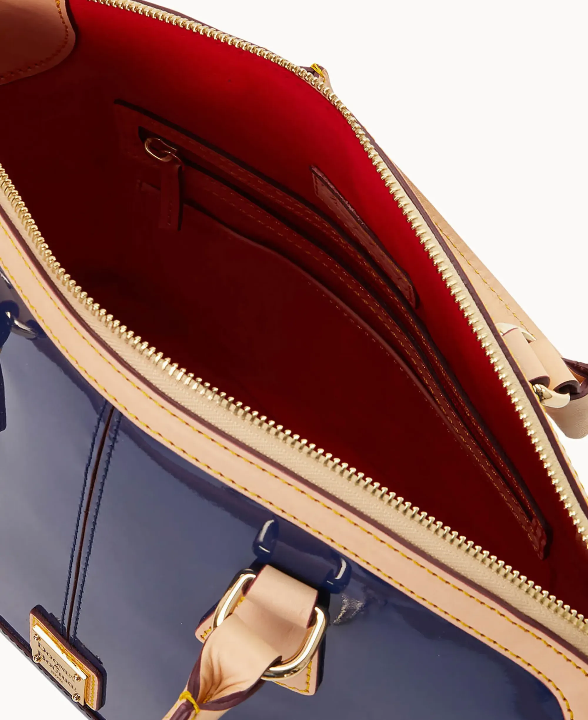 Dooney & Bourke Smooth Leather|Shoulder Bags<Patent Domed Satchel Indigo