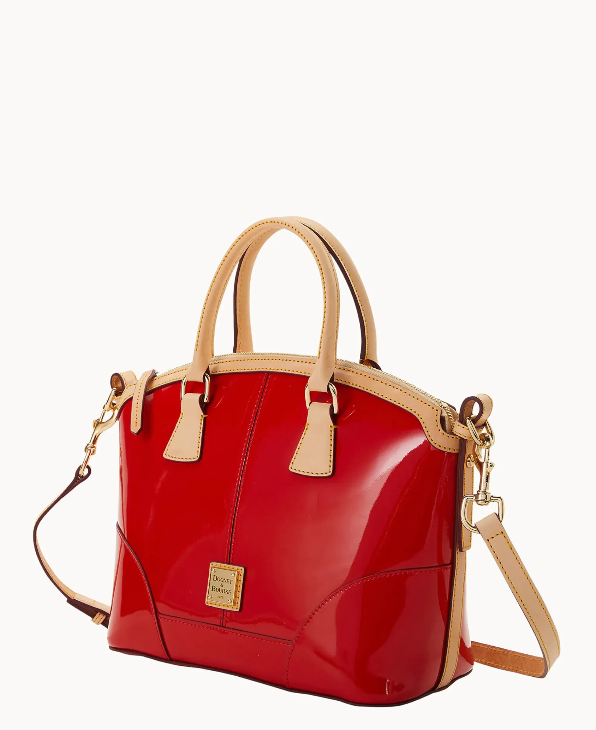 Dooney & Bourke Smooth Leather|Shoulder Bags<Patent Domed Satchel Red