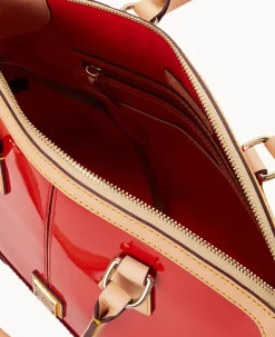 Dooney & Bourke Smooth Leather|Shoulder Bags<Patent Domed Satchel Red