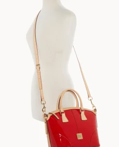 Dooney & Bourke Smooth Leather|Shoulder Bags<Patent Domed Satchel Red