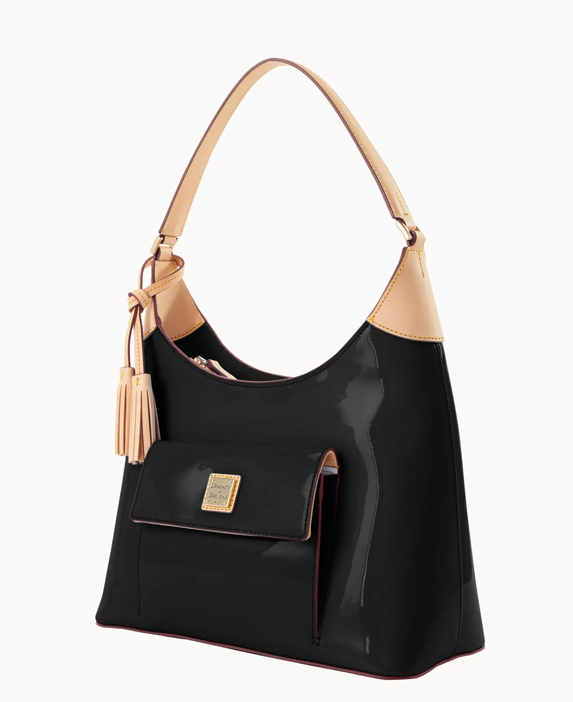 Dooney & Bourke Smooth Leather|Shoulder Bags<Patent Hobo Black