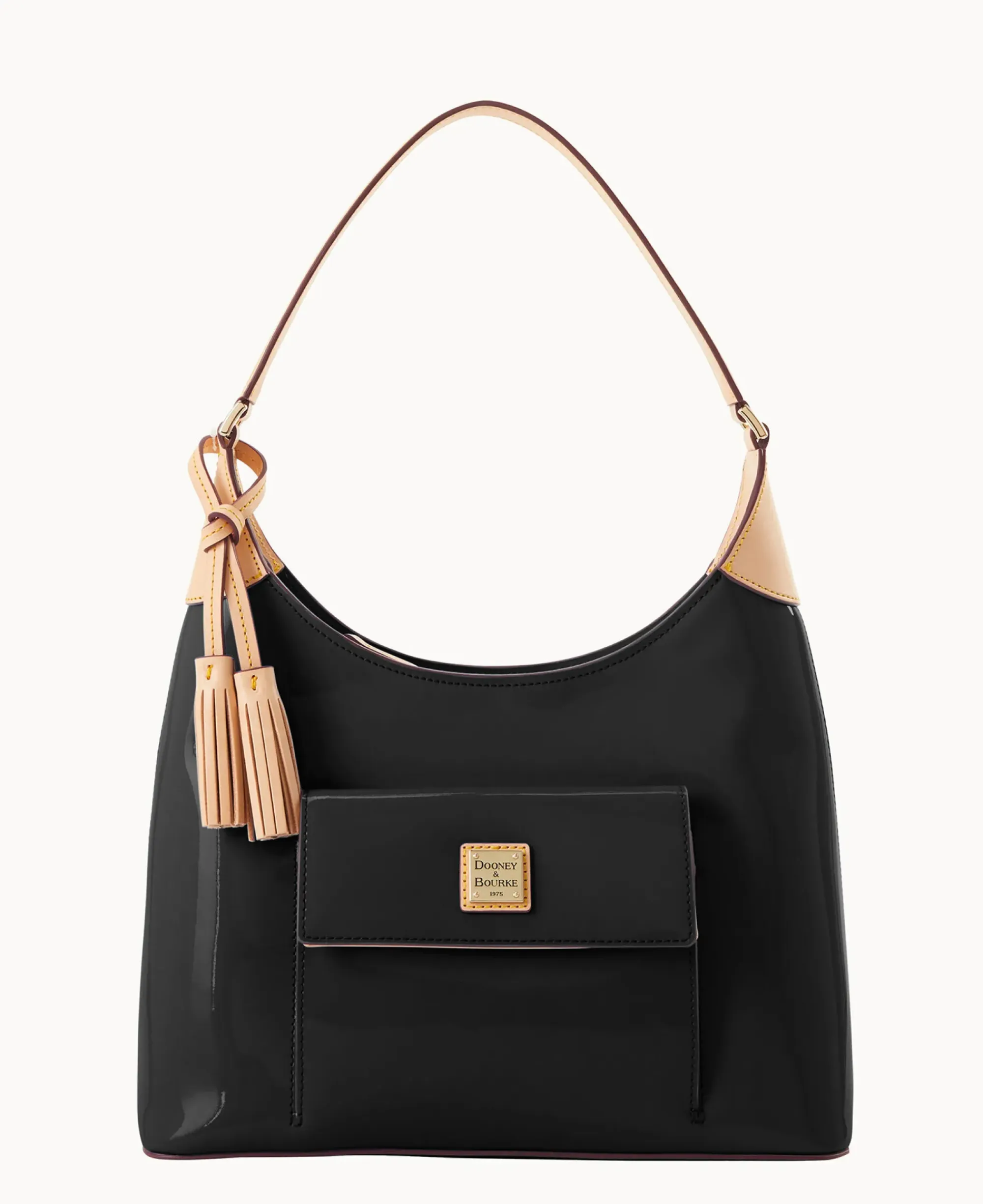 Dooney & Bourke Smooth Leather|Shoulder Bags<Patent Hobo Black