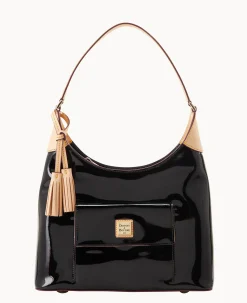 Dooney & Bourke Smooth Leather|Shoulder Bags<Patent Hobo Black