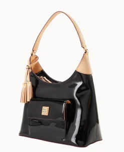 Dooney & Bourke Smooth Leather|Shoulder Bags<Patent Hobo Black