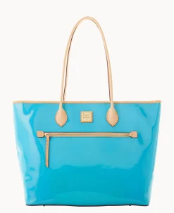 Dooney & Bourke Ready For the Getaway|Smooth Leather<Patent Large Tote Sky