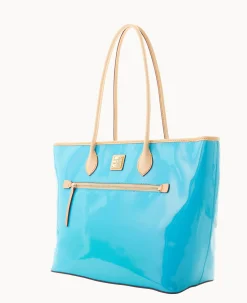 Dooney & Bourke Ready For the Getaway|Smooth Leather<Patent Large Tote Sky