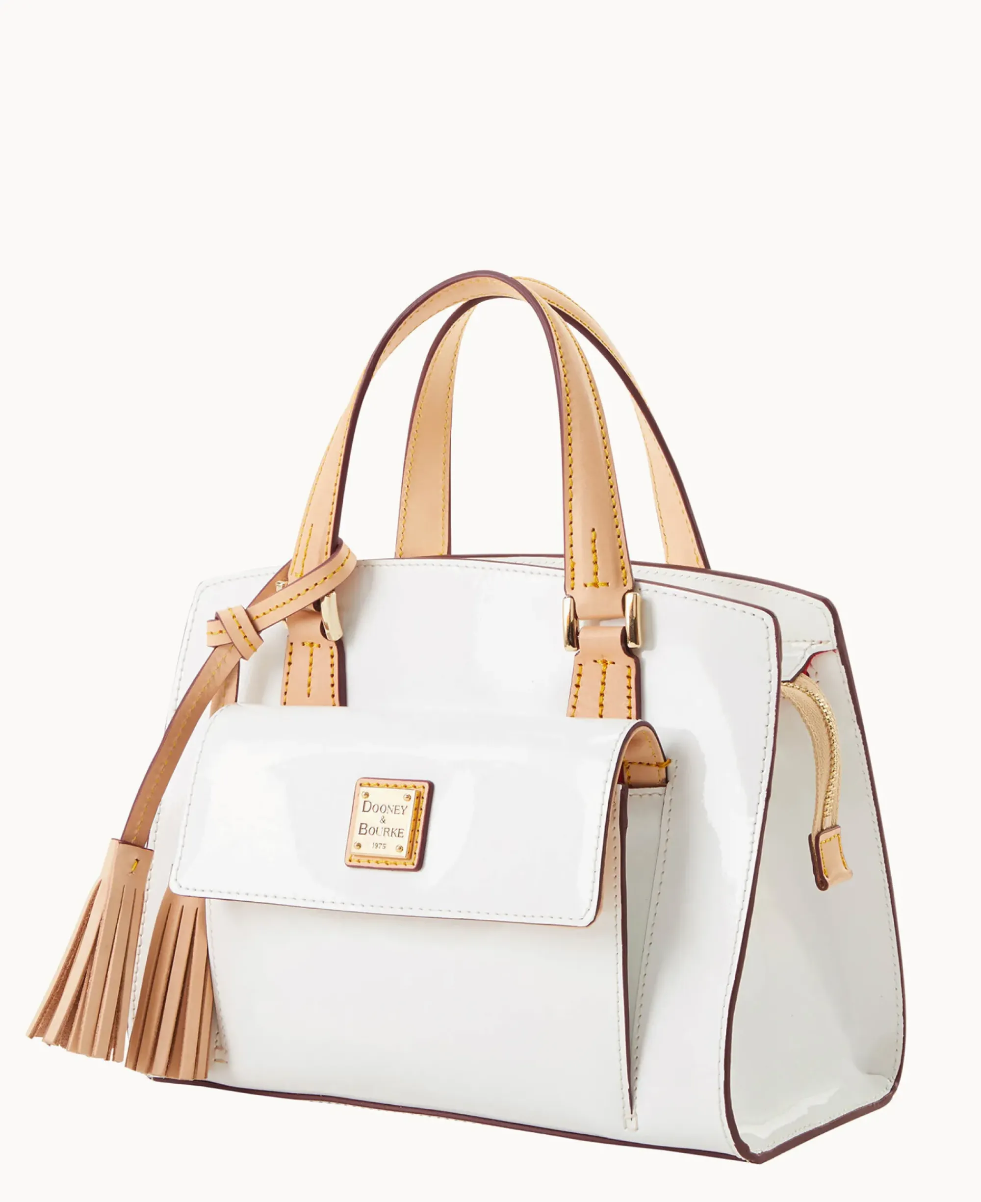 Dooney & Bourke Smooth Leather|Mini Bags<Patent Small Satchel White