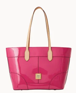 Dooney & Bourke Smooth Leather|Shoulder Bags<Patent Tote Fuchsia