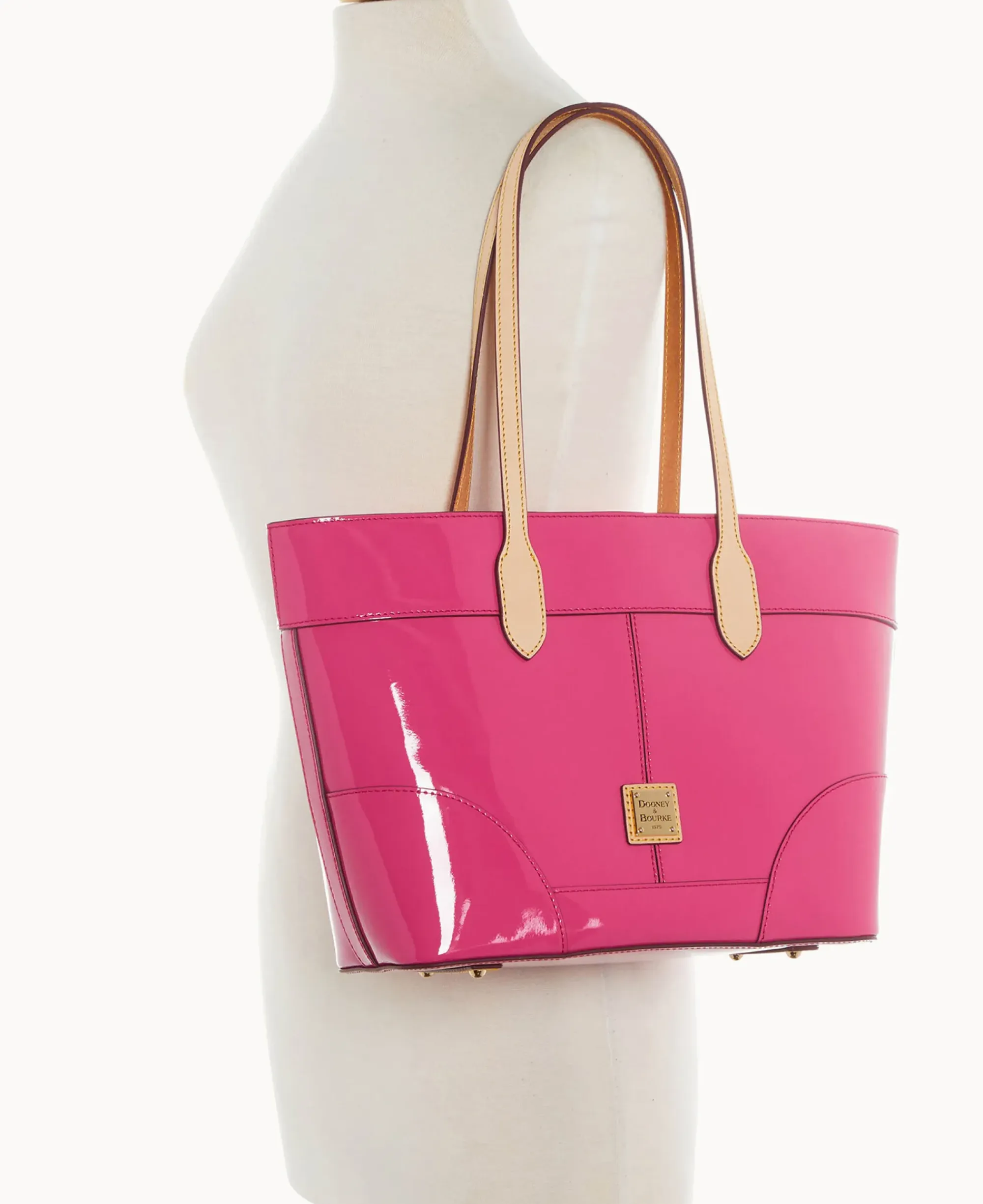 Dooney & Bourke Smooth Leather|Shoulder Bags<Patent Tote Fuchsia
