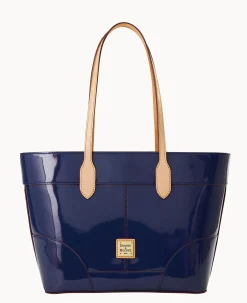 Dooney & Bourke Smooth Leather|Shoulder Bags<Patent Tote Indigo