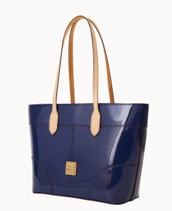 Dooney & Bourke Smooth Leather|Shoulder Bags<Patent Tote Indigo