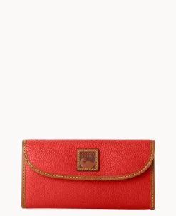Dooney & Bourke The Pebble Grain Collection|Grab and Go<Pebble Grain Continental Clutch Red