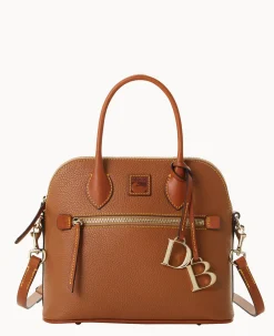 Dooney & Bourke The Pebble Grain Collection|Ready For the Getaway<Pebble Grain Domed Satchel Caramel