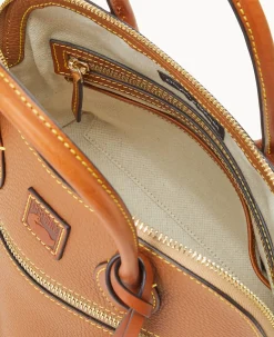 Dooney & Bourke The Pebble Grain Collection|Ready For the Getaway<Pebble Grain Domed Satchel Caramel