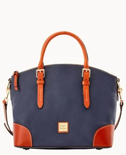 Dooney & Bourke The Pebble Grain Collection|Pebbled Leather<Pebble Grain Domed Satchel Midnight Blue