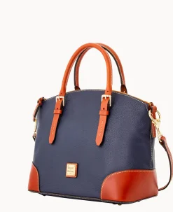 Dooney & Bourke The Pebble Grain Collection|Pebbled Leather<Pebble Grain Domed Satchel Midnight Blue
