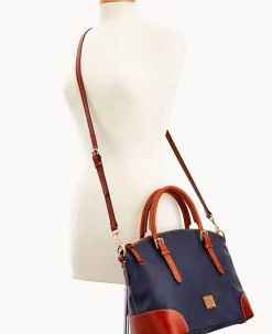 Dooney & Bourke The Pebble Grain Collection|Pebbled Leather<Pebble Grain Domed Satchel Midnight Blue