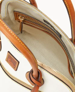Dooney & Bourke The Pebble Grain Collection|Ready For the Getaway<Pebble Grain Domed Satchel White